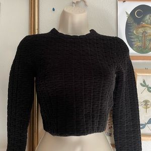 Alexander want black soft cropped sweater
